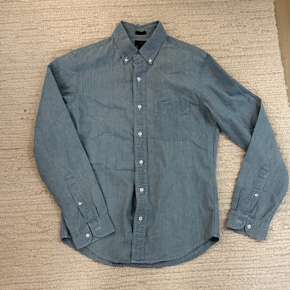 J. Cree Men's Blue Chambray Button Down Shirt
